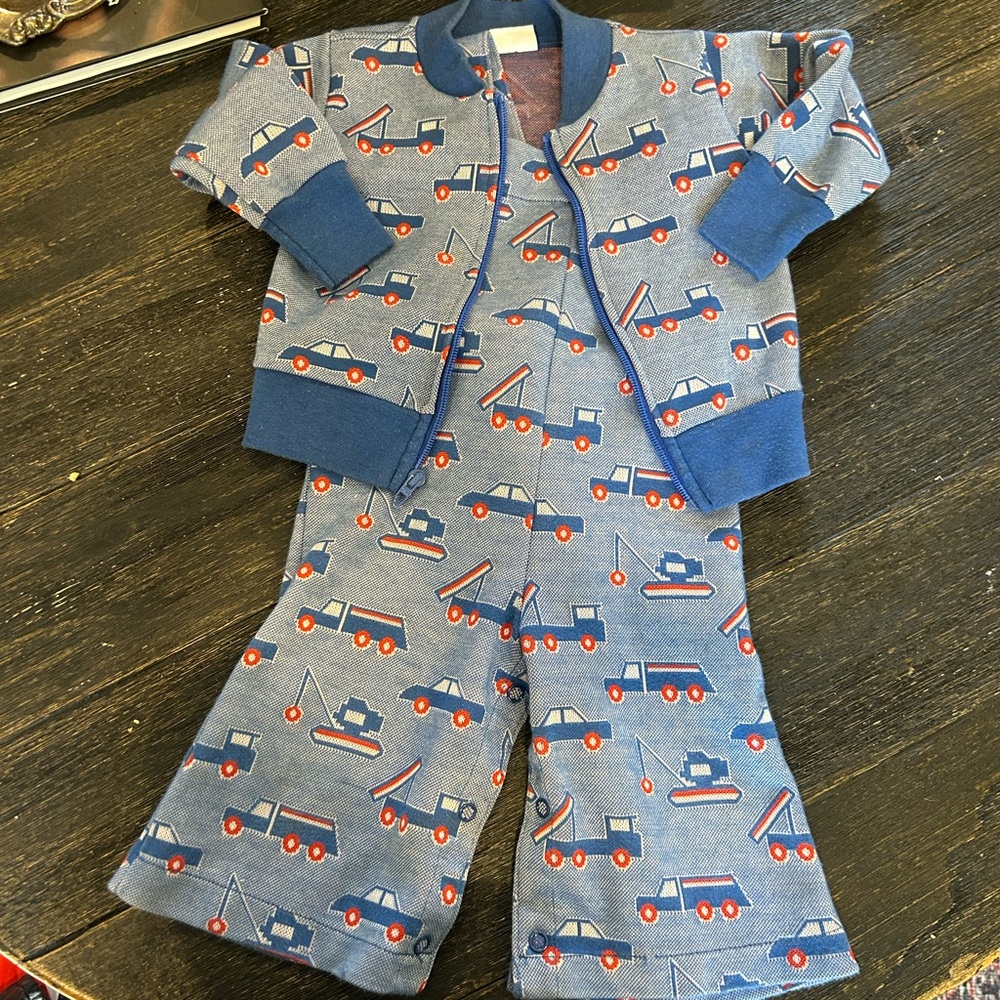 Carter's Blue and Gray Truck Print Jacket